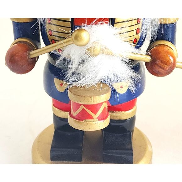 NUTCRACKER-Wooden-Drummer-English Style-Drum & Hat-Christmas-7 in tall - Picture 8 of 14